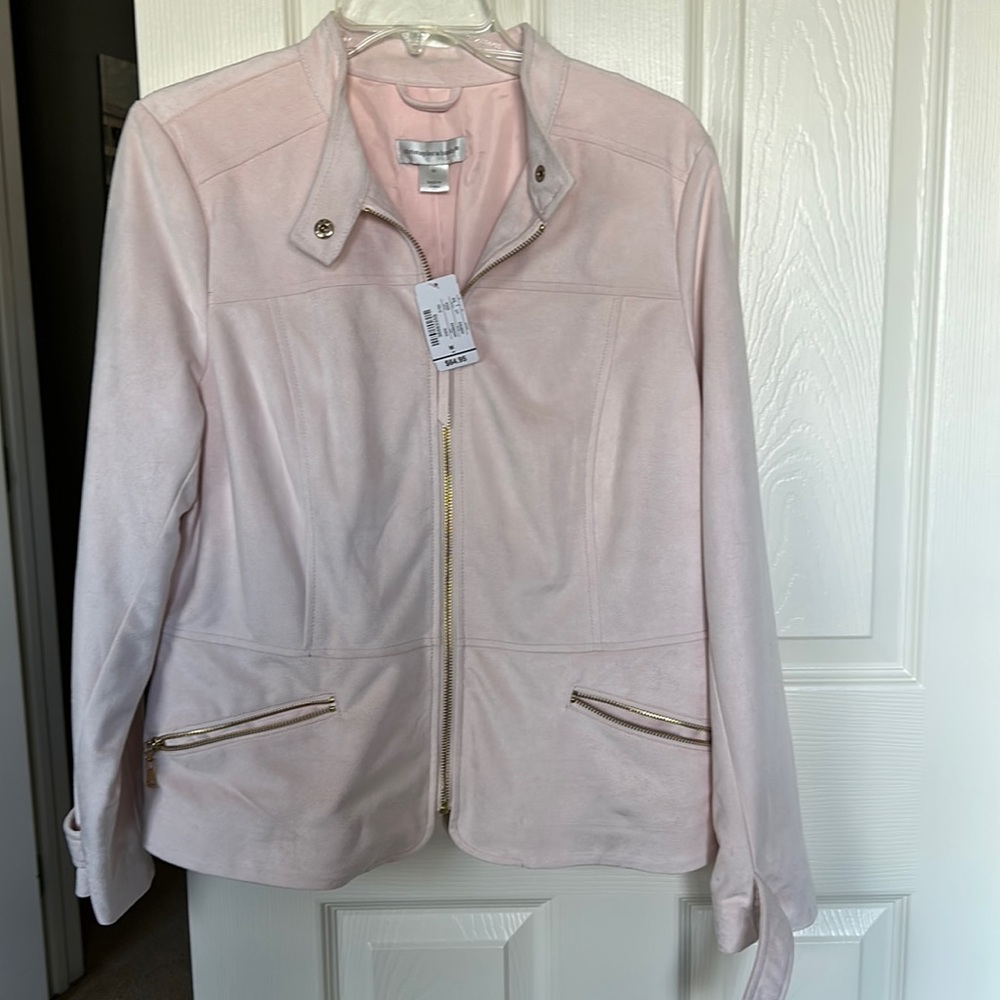 NWT Soft faux suede light pink ladies jacket - Christopher and Banks